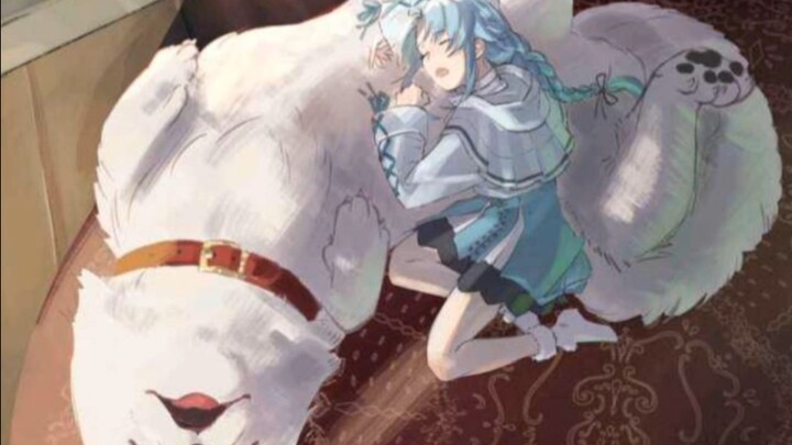 [Re:Zero - Starting Life in Another World] Lala: Hehe~ Leo's stomach just feels comfortable~ Leo: Fo