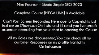 Mike Pearson Course Stupid Simple SEO 2023 Download