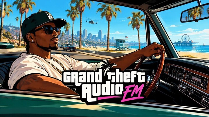 San Andreas Sunny Cruise (GTA)🌴 1 HOUR West Coast G-Funk & Nu-Disco | Grand Theft Audio FM
