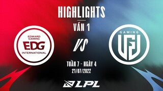 EDG vs LGD | Highlights - Game 1 | Tuần 7 Ngày 4 | LPL Mùa Hè 2022