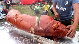 NHÌN MÀ MÊ CÁC BÁC THỢ CHẶT THỊT LỢN QUAY THÈM NHỎ DÃI Thai Lạng Sơn