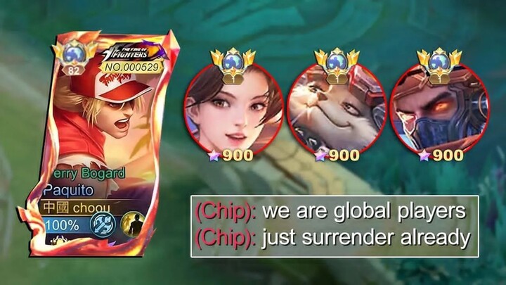 INTENSE MATCH!! GLOBAL PAQUITO VS 900 STAR GLOBAL MASHA, YSS & CHIP!! WHO WILL W