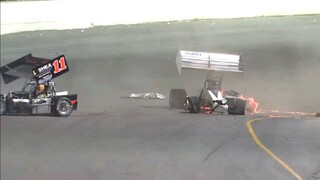 International supermodified association 2019 Oswego crash