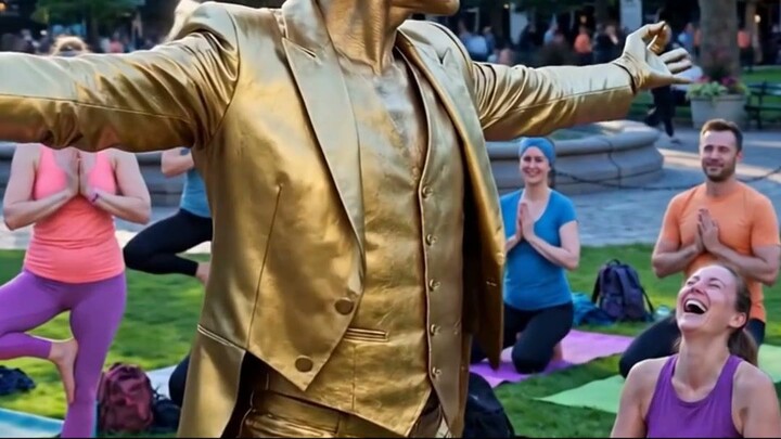 Statue Holds a Yoga Pose 🧘✨