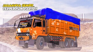 FUSO DUMP TUA MUATAN PASIR LEWAT JALAN SEMPIT !!