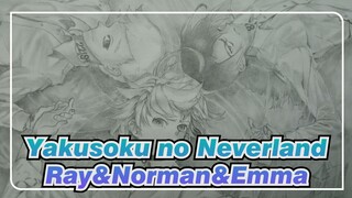 [Yakusoku no Neverland] Menggambar Ray&Norman&Emma_3