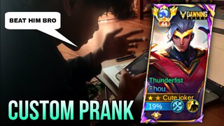 CUSTOM PRANK with his friends || mlbb