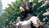 Hijab Futuristic Samurai Armor, Anime Style