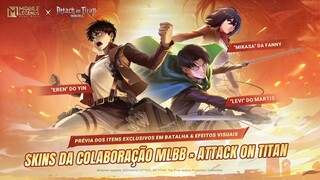 Skins da Colaboração MLBB × Attack On Titan | Yin, Fanny e Martis | Mobile Legends: Bang Bang