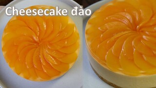 Bánh cheesecake đào không dùng lò nướng thanh mát cho mùa hè | No bake peach cheesecake