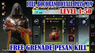 LENGKAP NIH?BOCORAN ROYALE PASS M19 LEVEL 1-50 PUBG MOBILE