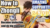 How to be indestructible with Zhongli - guide, build, teams, weapons, tips - Genshin Impact 2.4