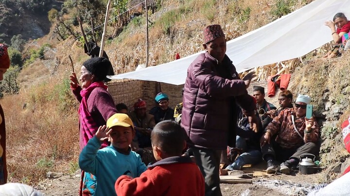 Dancing in Nepalese Traditional Folk Music Panchebaja |