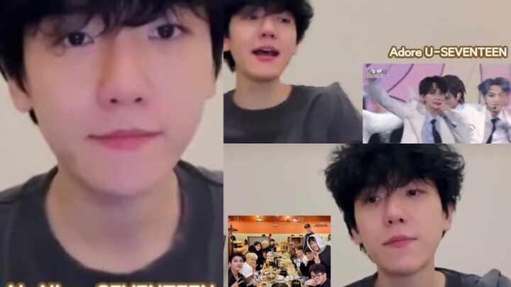 Kak Byun Baekhyun dalam siaran langsungnya menyebut SEVENTEEN; favoritnya adalah Jeonghan. Baru nyan