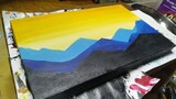 Cara melukis gunung dengan mudah || Simple Mountain Acrylic Painting
