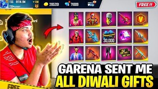 Free Fire Sent Me Diwali Gifts New Rare Bundles😍, Magic Cubes,Emotes In My I'd🥳 -Garena Free Fire