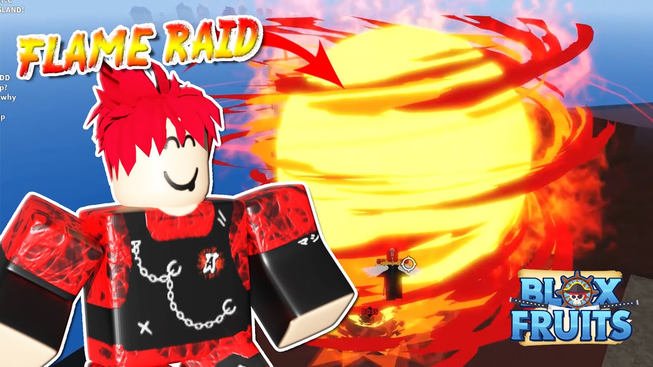 RAIDING FLAME BOSS (UPDATE 11) in BLOX FRUITS - BiliBili