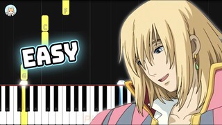 Howl's Moving Castle OST - "Merry Go Round of Life" - EASY Piano Tutorial & Sheet Music