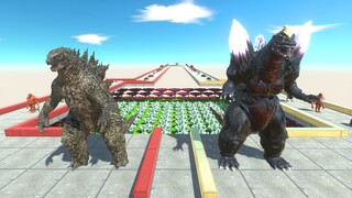 Who Is Faster And Stronger? Godzilla vs SpaceGodzilla - Animal Revolt Battle Simulator