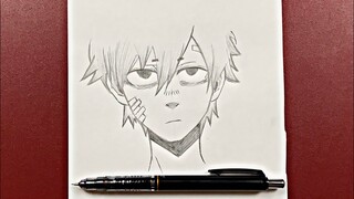 anime sketch | how to draw lazy anime boy step-by-step