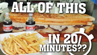 Undefeated Grilled "Cheesy Beast" Burger Sandwich Challenge!!