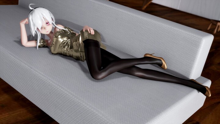 [MMD·3D] Yowane with long legs wearing black stockings