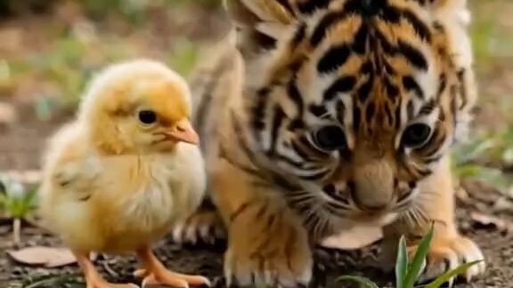 Wait… who won this race_!  #kibiandtovy #fyp #tigers #chicks #viral