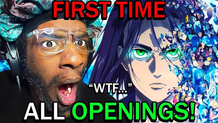 WATCHING ALL ATTACK ON TITAN OPENINGS FOR THE FIRST TIME!! | Attack On Titan All Openings REACTION!!