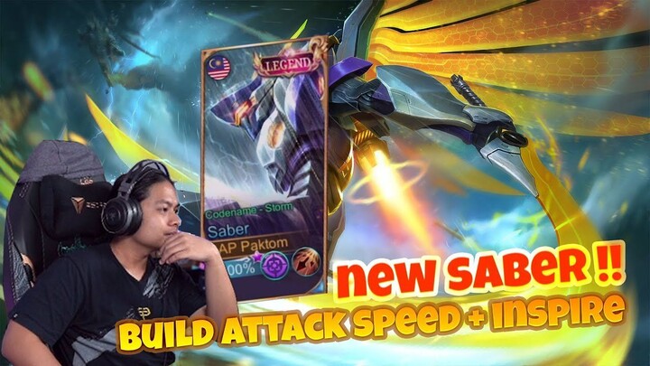 NEW SABER BUILD ATTACK SPEED DAN INSPIRE ! INI YANG TERJADI ! COMETOPAPA MLBB !