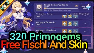 Free Fischl And Skin: 320 Primogems - Chia Sẻ Hướng Dẫn Event Quần Đảo Táo Vàng Genshin Impact v2.8