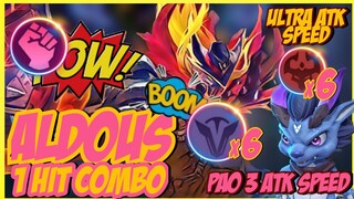 ALDOUS SUPERHERO 1 HIT COMBO ! HACK ATK SPEED = 6 ABYSS + PAO 3 BUFF ATK SPEED ! MAGIC CHESS