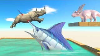Long Jump Above Dangerous Swordfish - Animal Revolt Battle Simulator