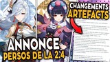 SHENHE & YUN JIN ANNONCÉES ! Changements sur les artés en 2.3 ! | Patchnote Genshin Impact