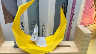 Origami mặt trăng, hướng dẫn cấp bảo mẫu. Khi đồ trang trí quá đẹp