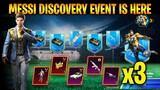 New Messi Discovery Event In Pubg Mobile || Free Messi Parachute | Chance To Get x3 Material (Hindi)