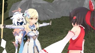 【东方&原神MMD】空腹灵梦 VS 守护者荧