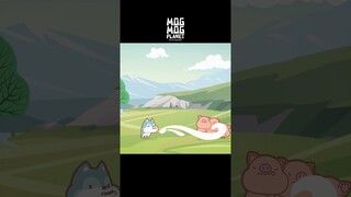 Pig ＆ Wolf - MOGMOG PLANET Observation Diary | It's Anime #shorts #anime #animals