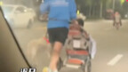 A man goes night running while carrying his kid and even walking the dog on the side—netizens say, “