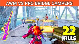 🔥 AWM VS PRO BRIDGE CAMPERS IN PUBG MOBILE ERANGEL 2.0 - MRX