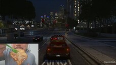 ASMR EATING FRENCH TOAST + GRAND THEFT AUTO 5 GAMEPLAY · STEALING POLICE CAR