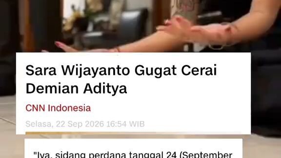 Sara Wijayanto resmi gugat cerai Demian Aditya. Sidang perdana 24 September 2026 mendatang.