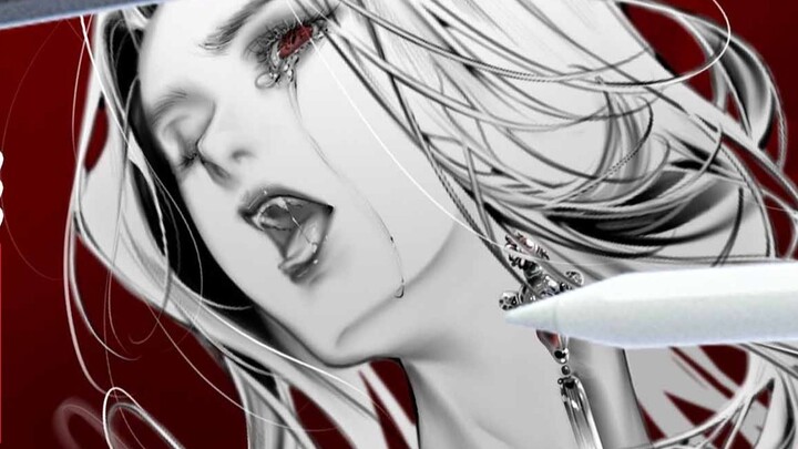 [Zhi Shangjun] Cara memantulkan layering draf garis rambut hitam dan putih