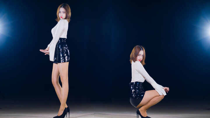Dance cover - AOA - Miniskirt - in leather skirt shiny stockings