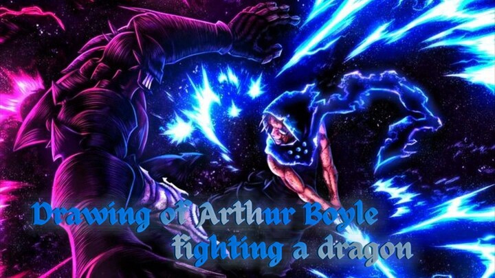 Menggambar karakter anime Arthur Boyle saat sedang melawan Dragon