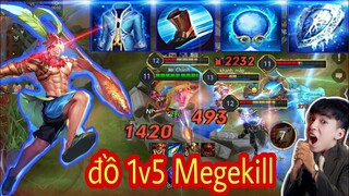 Lữ Bố Bãi Biển Lên Xanh Nước Biển - 1v5 Megekill Là Dễ | Hùng Bạch Kim