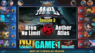 Game1 No Limit VS Aether Atlas | MPL PH S3 Regular Season