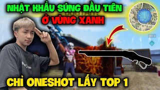 FREE FIRE | Thử Thách Nhặt Khẩu Súng Đầu Tiên Ở Vùng Xanh Chỉ Bắn Oneshot Lấy Top 1, Và Cái Kết !!!