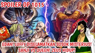 SPOILER ONE PIECE 1015 - LUFFY Diselamatkan Sosok Misterius! SANJI VS QUEEN! ZEUS Hidup!