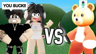 JUKING TOXIC TEAMERS as a TEDDY BEAR in MM2 (Voice Chat)