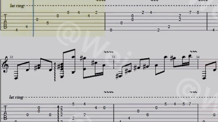 Eddie adapted Attack on Titan op "Call of silence" fingerstyle score (Part 2)